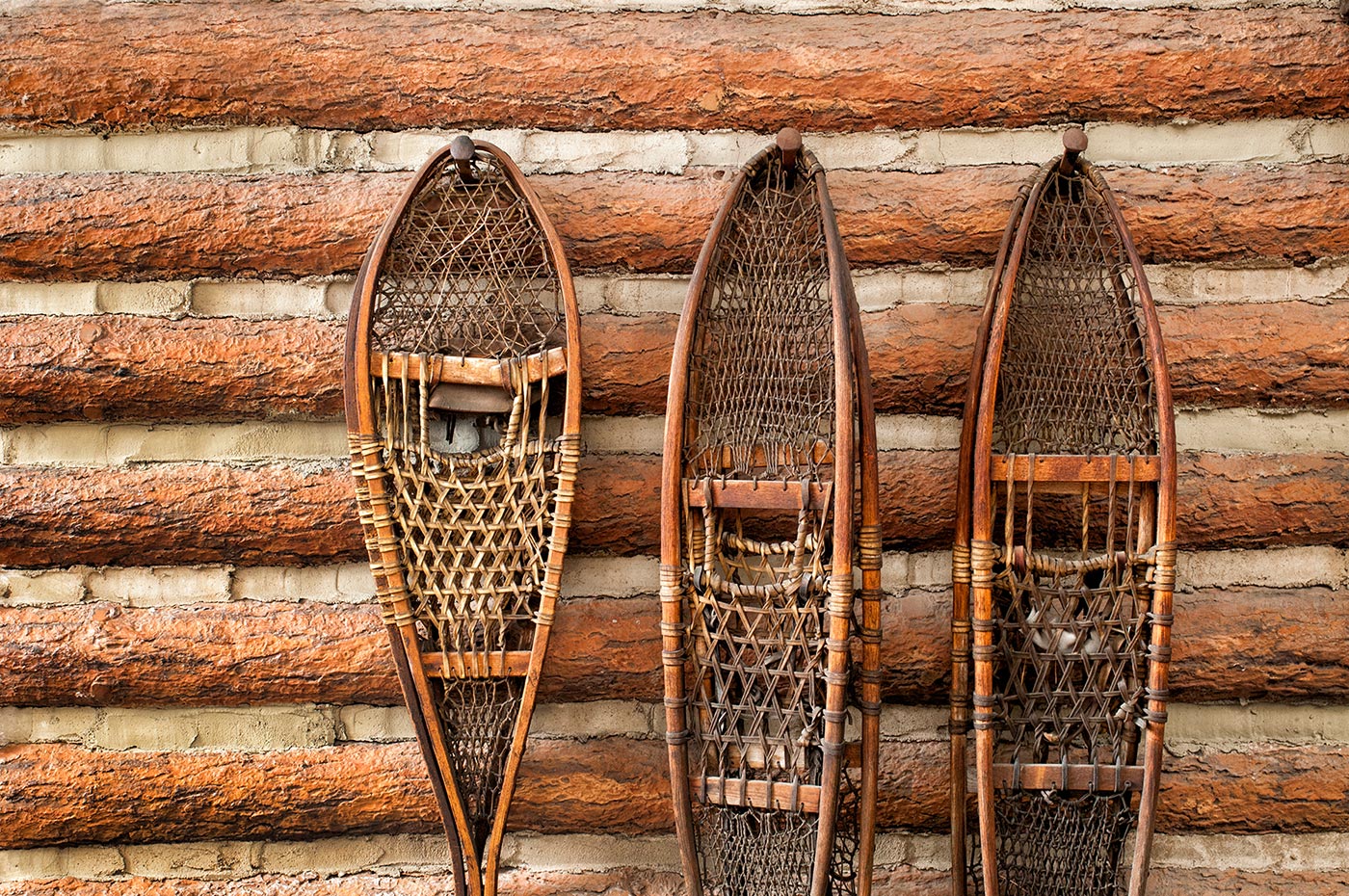 Old fashioned snow shoes